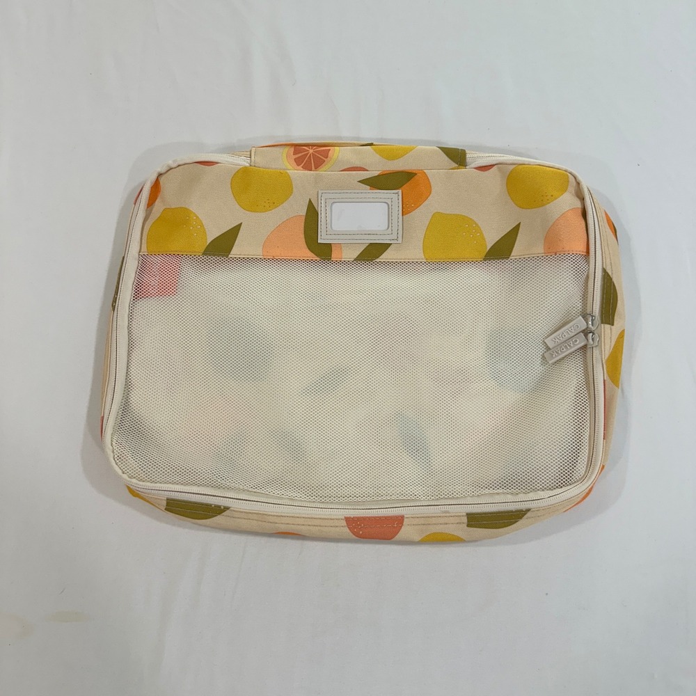 CALPAK Packing Cube Travel Organizer Citrus Fruit Print Lemon Orange Cream - Picture 4 of 11